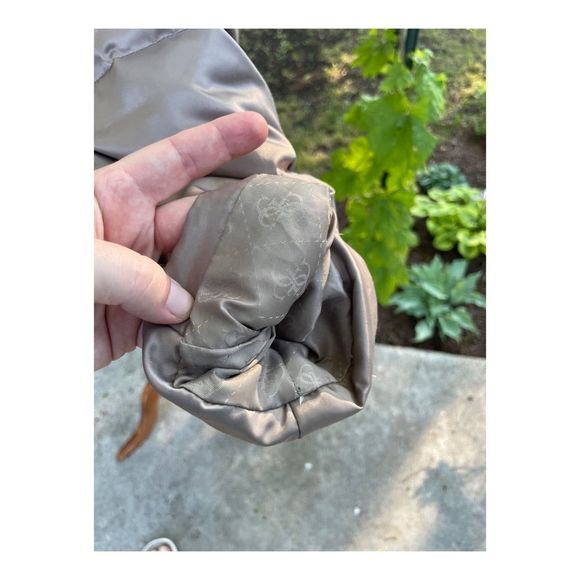 90s Y2K Guess Silver Metallic Satin Down Puffer Jacket Belt - Picture 15 of 16